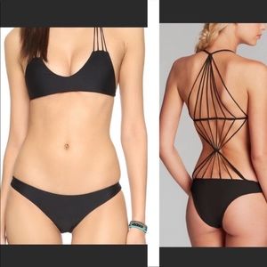 MIKOH Seychelles One Piece Swimsuit Black Sz S